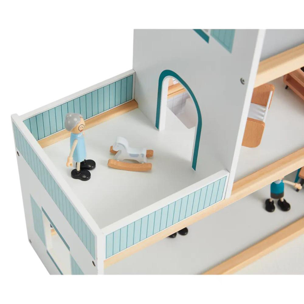 Tooky Toy Drvena kuća za igru sa nameštajem